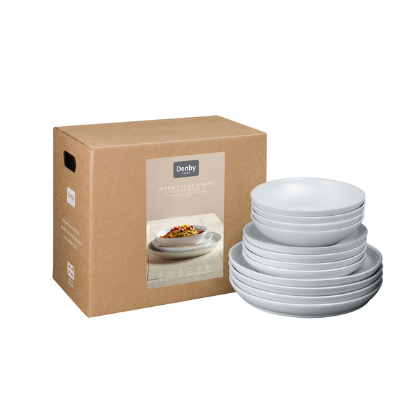 Intro Stone White 12 Piece Box Set With Pasta Bowl