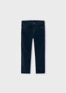 Basic Slim Fit Cord Trousers - Navy