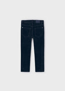 Basic Slim Fit Cord Trousers - Navy