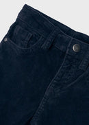 Basic Slim Fit Cord Trousers - Navy