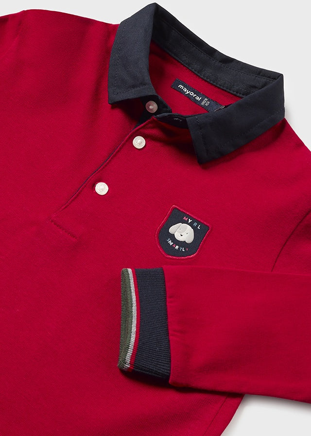 Long Sleeve Polo - Red