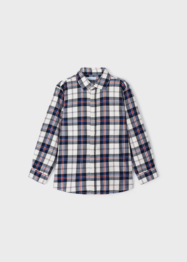 Long Sleeve Check Shirt - Klein Blue