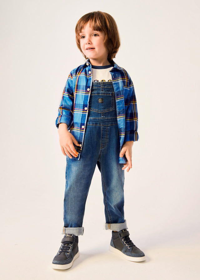 Long Sleeve Check Shirt - Sky