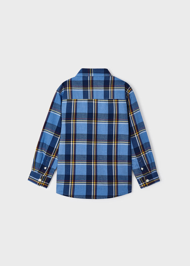 Long Sleeve Check Shirt - Sky