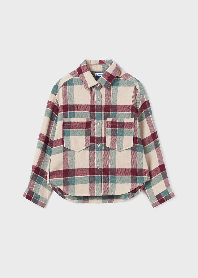 Checked Overshirt - Eggplant