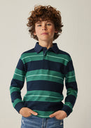 Long Sleeve Stripes Polo - Mint