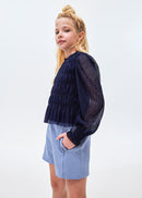 Faux Suede Shorts - French Blue