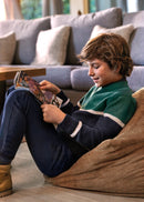 Color-Block Jersey Top - Dark Mint