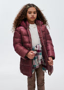 Padded Long Coat - Eggplant