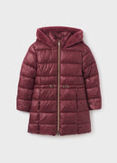 Padded Long Coat - Eggplant