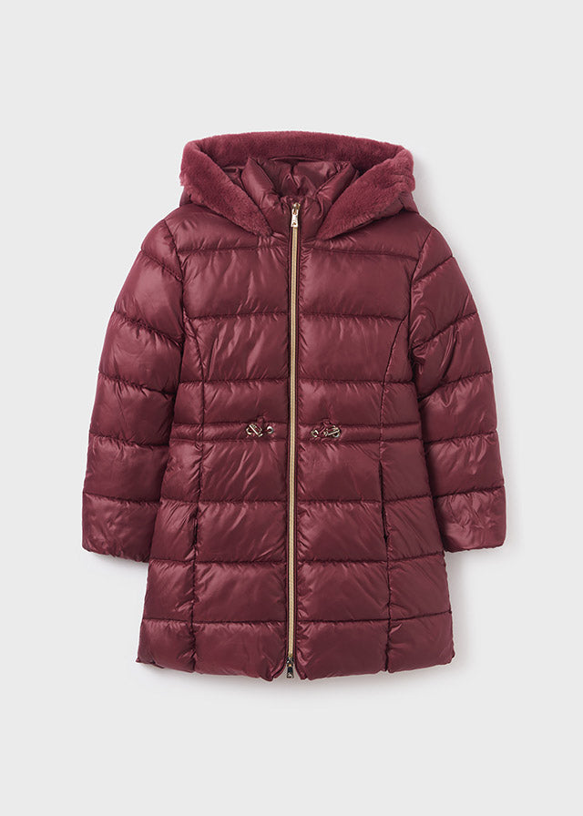Padded Long Coat - Eggplant