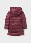 Padded Long Coat - Eggplant