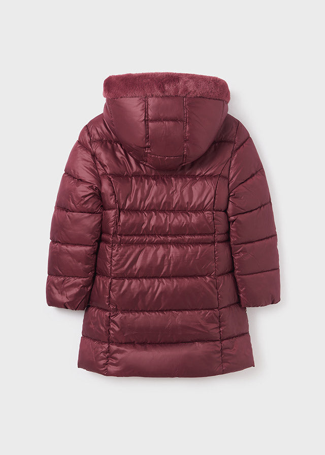 Padded Long Coat - Eggplant