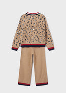 Printed Knit Trouser Set - Cookie