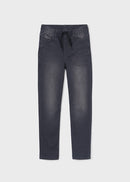 Soft Denim Joggers - Dark Grey