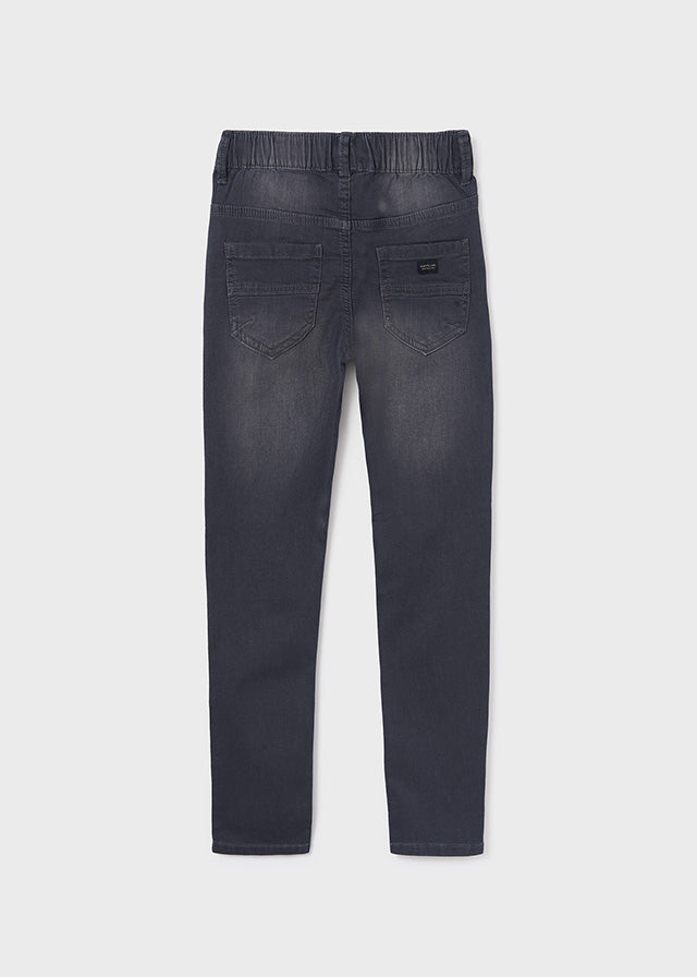 Soft Denim Joggers - Dark Grey