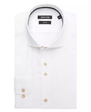 Linen Blend Tapered Fit Frank Shirt - White