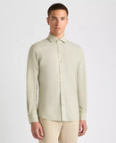 Linen Blend Tapered Fit Frank Shirt - Lime Green