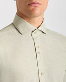 Linen Blend Tapered Fit Frank Shirt - Lime Green