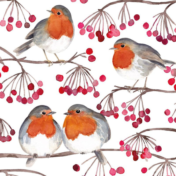 Pack of 20 Napkins - Birds & Berries