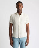 Linen Blend Short Sleeve Shirt - Oatmeal