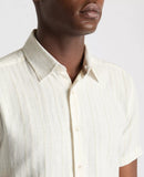 Linen Blend Short Sleeve Shirt - Oatmeal