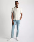 Linen Blend Short Sleeve Shirt - Oatmeal