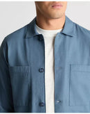 Tapered Casual Shacket - Air Force Blue