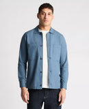 Tapered Casual Shacket - Air Force Blue