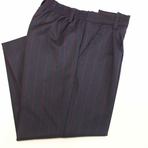 Pinstripe Trouser - Navy/wine Stripe