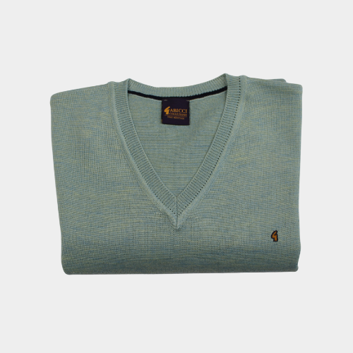 Plain V Neck Jumper - Meadow