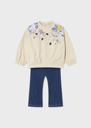 Jumper & Denim Leggings Set - Dark