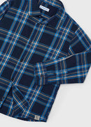 Long Sleeve Checked Shirt - Cerulean
