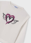 Long Sleeve Graphic T-Shirt - Natural/mauve