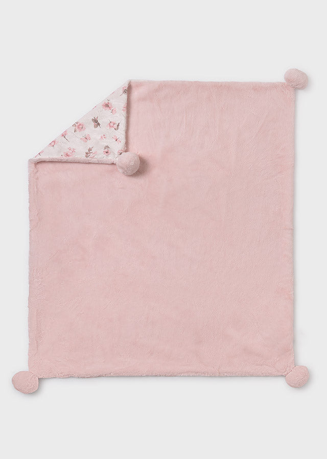 Pompom Fur Blanket - Blush