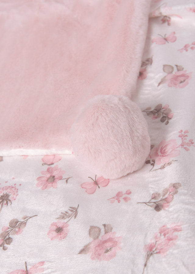 Pompom Fur Blanket - Blush