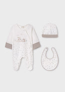 Mayoral Pj, Hat & Bib Gift Set - Walnut