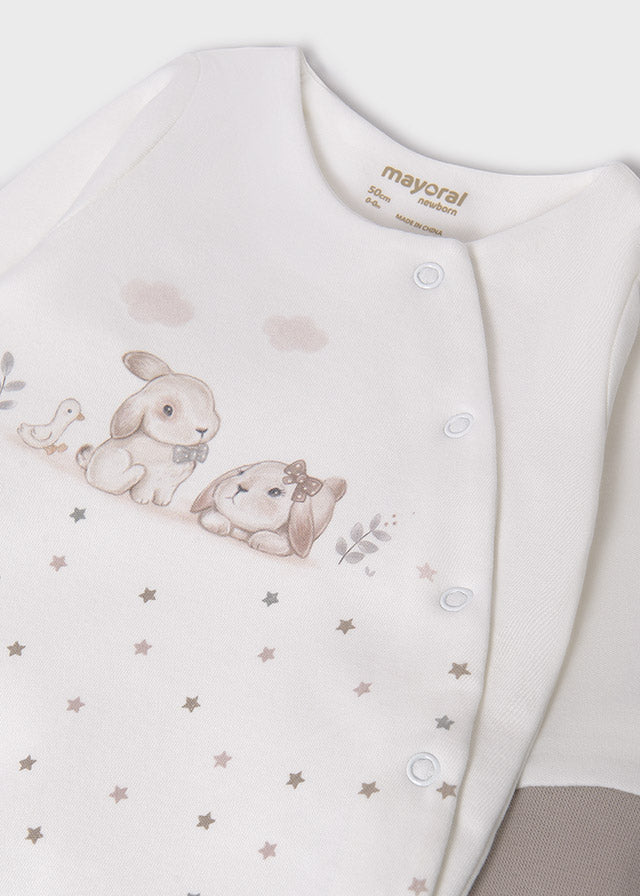 Mayoral Pj, Hat & Bib Gift Set - Walnut