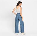 Back In Bloom Trousers - Blue Denim