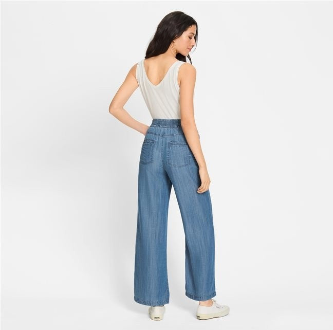 Back In Bloom Trousers - Blue Denim