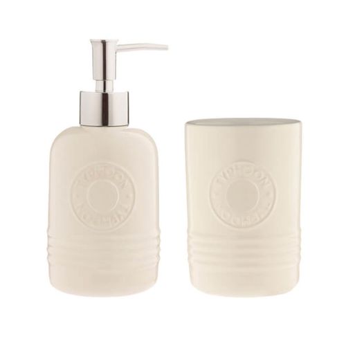 Living Cream Soap Dispenser & Tumbler Set
