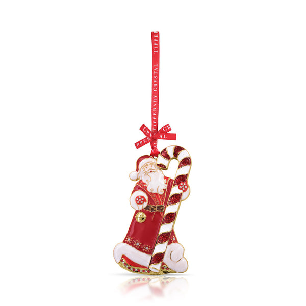 Sparkle Santa & Candy Cane Decoration