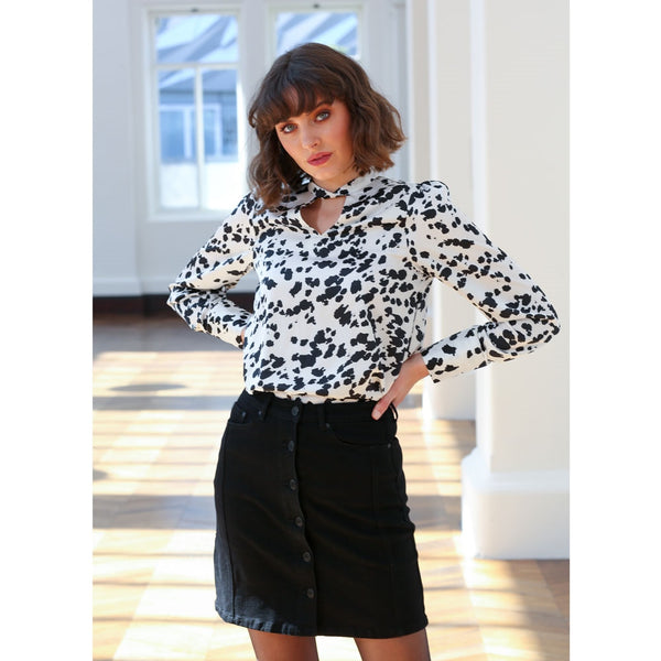 Natalie Denim Skirt - Vintage Black