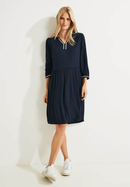 Solid Embroidery Dress - Night Sky Blue