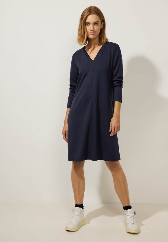 Solid Shirt Dress - Deep Blue