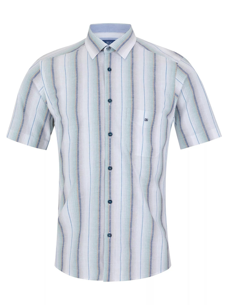 Short Sleeve Casual Shirt - Light Green Grey