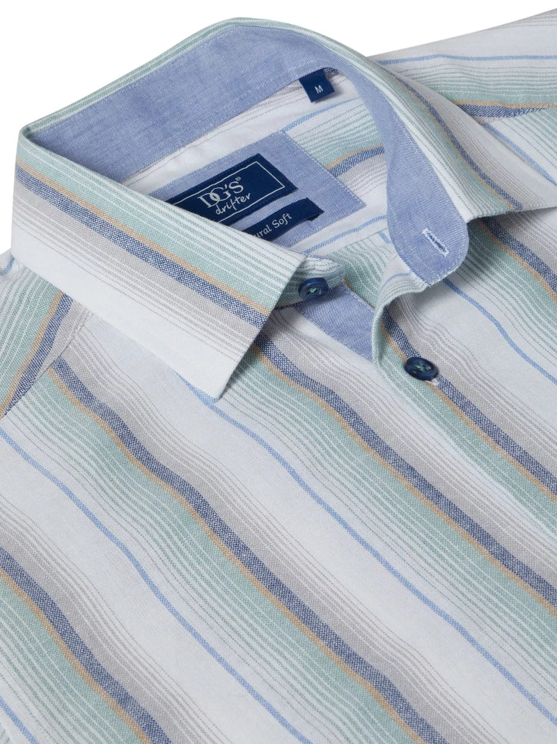 Short Sleeve Casual Shirt - Light Green Grey