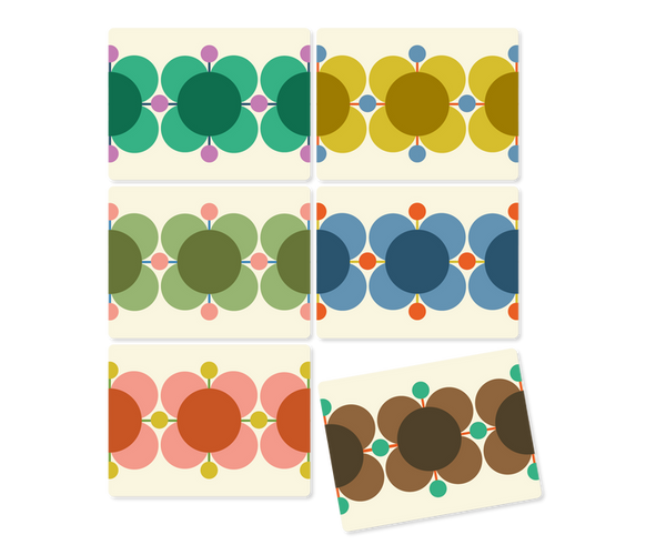 Set of 6 Placemats - Atomic Flower