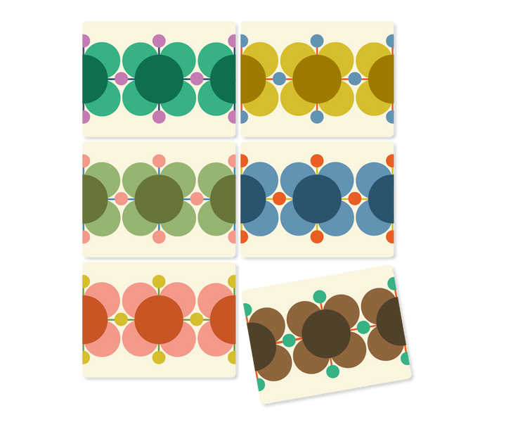 Set of 6 Placemats - Atomic Flower