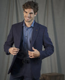 Ennis Jacket - Blue Herringbone